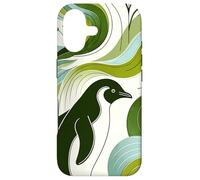 Green Penguin Blossom Flora Leaf Plant Forest Pattern Case for iPhone 17