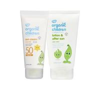 Green People Children's SPF50 Sun & After Sun Bundle, 100ml + 150ml | For Children Aged 3+, SPF50 Lavender Sun Cream 100ml, Aloe Vera Lotion and After Sun 150ml, Vegan and Cruelty Free