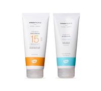 Green People Edelweiss SPF15 Sun Cream & After Sun Bundle 2 x 200ml | Natural, Organic Sunscreen with Tan Accelerator | Sensitive Skin | Non Comedogenic, Non Greasy | Reef Safe, Cruelty Free