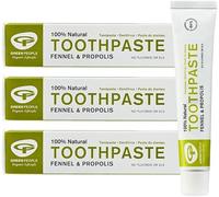 Green People Fennel & Propolis Toothpaste, 3x50ml | 100% Natural Non-Mint Toothpaste for Sensitive Gums, Fluoride and SLS Free, Organic and Cruelty Free
