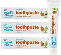 Green People Organic Children Mandarin & Aloe Vera Toothpaste, 3x50ml | 100% Natural, For Kids, Fluoride and SLS Free, Effective Yet Gentle, Vegan, Organic and Cruelty Free