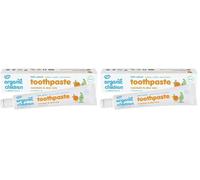 Green People Organic Children Mandarin & Aloe Vera Toothpaste 50ml - Natural for Babies & Kids, Safe if Swallowed, Fluoride & SLS Free, Non Mint (Pack of 2)