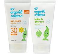 Green People Organic Children Sun Cream SPF30 & After Sun, 2x150ml | Natural, Organic Sunscreen for Kids, Easy to Apply, Vegan and Cruelty Free, Organic Children's Sun Cream, Soothing After Sun