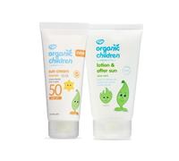 Green People Organic Children Sun Cream SPF50 100ml + After Sun 150ml Bundle | Natural, Organic Sunscreen & After Sun for Kids | Gentle Lavender Scent | Easy to Apply | Babies 6m+, Children