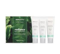 Green People Radiance Skin Essentials Set, 3x30ml | Natural and Organic 3-Step Routine, Skincare Gift, Organic Face Care Set, Squalane Softens, Vegan