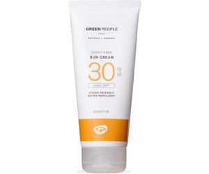 Green People Scent Free Sun Cream SPF30 - Travel Size Sunscreen - For Sensitive Skin & Prickly Heat - Reef Safe & Cruelty Free, 100ml