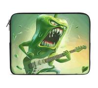 Green Pepper Plays Guitar Laptop Sleeve Case 17inch Shockproof Slim Computer Bag 10-17 Inch Traveling Carrying Laptop Briefcase for Women Men Waterproof Compatible with MacBook Air, Hp, Dell, Lenovo