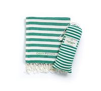 Green Petition Mare Lightweight 90 x 180 cm Recycled and Organic Cotton Blend Beach Towel, Lime Green