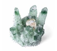 Green Phantom Quartz Crystal Cluster, Raw Stone Geode,Citrine Feng Shui Ornament for Garden Home Decor,500~600g Gemstone Stone