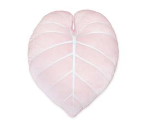 Green Philosophy Co. Philodendron Gloriosum Baby Pink Leaf Shaped Pillow Decorative Plush, Bed, Flower, Cute Throw Pillow Great for Plant Lovers Gree