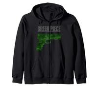 Green Piece Tactical Gun Camo Pistol Design Cool Funny Range Zip Hoodie