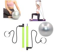 GREEN PILATES BAR & YOGA BALL - Sculp Bar Yoga Band, Pilates Band, Pull Up Band, Body Trimmer, Waist & Ab Shaper, Arms, Chest, Sit Up Pull ROPE