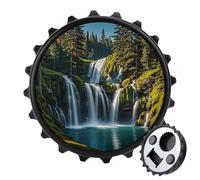Green Pine Waterfall Magnetic Bottle Opener, Space Saving Kitchen Tool, Funny Beer Opener & Refrigerator Magnet for Camping, Traveling Camping Black-style