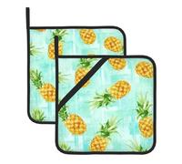 Green Pineapple. Large Pot Holders Oven Mitts Set Heat Resistant Pot Holders Square Pot Holder Hot Pads8 In