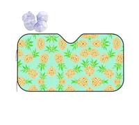 Green Pineapple Print Car Windscreen Cover | Heat Uv Reflective Sunshade | Folding Car Sunshades | Vehicle Interior Protector Suitable For Summer Driving