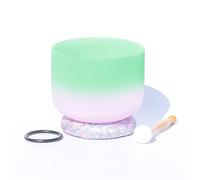 Green Pink Gradient, Crystal Yoga Singing Bowl, 7-12 Inches, Handcrafted, Meditation Prop, Relieves Fatigue And Anxiety, Suitable For Beginners And Professionals, Comes W,7 Inches
