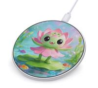 Green Pink Lotus Round Fast Wireless Charging Pad