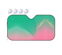 Green Pink Mixed Car Windshield Sunshade - Fits Cars, SUVs, Trucks, Automotive Sun Screen, White, 55 X 30in