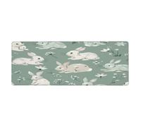 Green Pink Rabbit Mouse Pad In Big Extended Non-Slip Rubber Base Mousepad With Stitched Edges Gaming Pc Desktop Large Mouse Pad 11.8x31.5