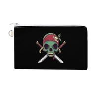 Green Pirates-Skull Cute Coin Purses for Women Men Lightweight Portable Zero Wallet Pouches with Zipper