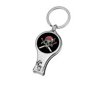 Green Pirates-Skull Cute Nail Clippers for Uniex Adults Metal Sharp Curved Fingernail and Toenail Clipper Cutters