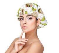 Green Pistachio Pattern,Adult's Satin Sleeping Cap - Women's Elastic Sleep Bonnet, Adjustable Overnight Hair Cover