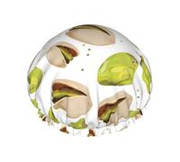 Green Pistachio Pattern,Shower Cap Nightcap Double Layer Waterproof Elastic Bath Cap Reusable Hair Cap