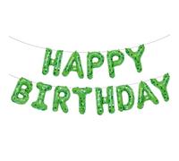 Green Pixel Themed Happy Birthday Banner Balloons Party Decorations,TNT Pixel Backdrop Supplies for Boys Kids Indoor Outdoor Celebration, Video Game Themed Party Essentials