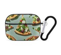 Green Pizza Slices AirPod Pro Case, Anti Scratch Hard PC Cover with Keychain, AirPod Pro 2nd/1st Case Accessories for Women Men, Black-Style