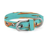 Green Pizza Slices Dog Collar Adjustable Pet Collar Stainless Steel D-Ring Collar Oxford Cloth Cat Collar Strap with Metal Buckle for Small Medium Dog