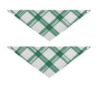 Green Plaid Dog Neckwear Soft and Light Skin 2 Pcs for a Gift Pets at Different Stages 30 × 12 2in