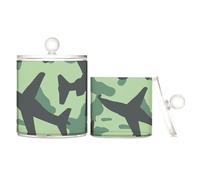 Green Planes Clear Plastic Storage Boxes With Lid Bathroom Essentials Decorative Thread Storage Basket, Paper Clips, 2 Pcs