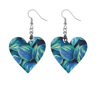Green Planet Plants Trendy Wooden Earrings Lightweight Charms Pendant Hooks Gifts for Women Circular