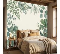 Green plant branches and leaves Wallpaper Mural Summer Home DIY Decoration Sage green Eucalyptus leaf pattern Wallpaper for Bedroom TV Background Large Wall Murals Wall Paintings Art Deco,200x140cm