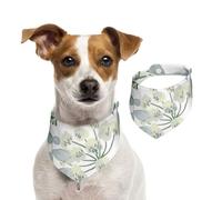 Green Plant Green Fern,Dog Bandanas Cotton Pet Scarf Adjustable Bibs for Pet,M