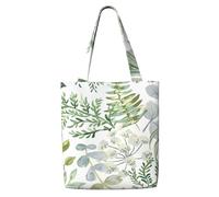 Green Plant Green Fern,Reusable Grocery Bags Shopping Tote Bags Large Capacity Canvas Shoulder bag