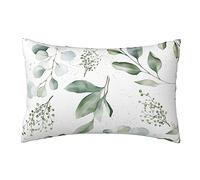 Green Plant Leaf Pillow Case Soft Pillowcase 20x30 Inch Durable Easy Care Decorative Bed Pillow Protectors Covers for Skin and Hair