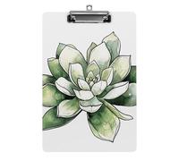 Green Plant Pattern Clipboard, A4 Acrylic Clipboards with Hanging Hook, Ultra Lightweight & Shatterproof Writing Board for Office, Nurses, 8.5" X 12.5"