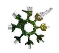 Green Plants 19-in-1 Snowflake Multi Tool, Stainless Steel Metal Snowflake Multitool with Keychain, Compact & Portable Tools for Outdoor Camping Survival Daily Use Gift for Men
