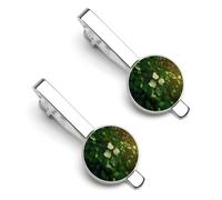 Green Plants 2 Pcs Tie Clips for Men Necktie Tie Bar