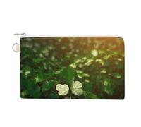 Green Plants Canvas Coin Purse, Portable Zippered Change Pouch for Women, Small Wallet for Coins Keys Cards Lipstick
