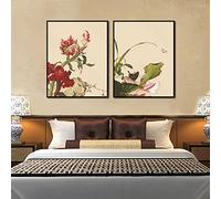 Green Plants Flowers Wall Art Canvas Paintings Botanical Posters Prints Framed Nordic Pictures for Home Decoration 2 Pieces 35x45cmx2pcs innerframe
