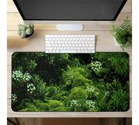 Green Plants Large Gaming Mouse Pad 800x300x3 mm Long Computer Keyboard Mousepad XXL Mouse Mat Washable with Slip Rubber Base Desk Pad for PC, Laptop, Office