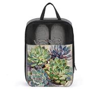 Green Plants Shoe Bag Travel Shoe Organizer Water-Resistant Shoe Pouch with Zipper Sneaker Dust Bag, gray, One Size, Modern