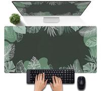 Green Plants Tropical Leaves Mouse Pad - Cute, Large Extended Gaming Desk Mat, XXL Laptop Keyboard Mouse Mat - 31.5"x15.75"