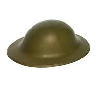 HENBRANDT 6 x Adult Green British Army Soldier Helmet Military Brodie Style WW1 WW2 Tommy Helmet Shrapnel Tin Hat Home Guard One Size Halloween Fancy Dress Accessories for Men and Women