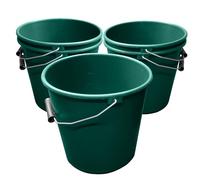 Green Plastic Calf Feed Buckets Heavy Duty with Metal Handle - 1 Gallon 5L Bucket 5 Pack