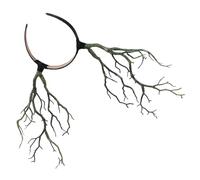 Green Plastic Halloween Season Headband Resin Hair Hoop with Horns | Dark Style Photo Props, Lightweight Comfortable Fit, for Halloween Costume and Festival Parade