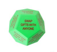 Green Plastic Swap Dice for Holiday Games Green Plastic Swap