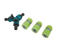 Green Plastic Y-shaped Water Pipe Splitter With Quick Connectors For Garden Hose Irrigation Systems And Lawn Sprinklers Made Of Abs Material To Divide Flow Into Two Paths Efficiently